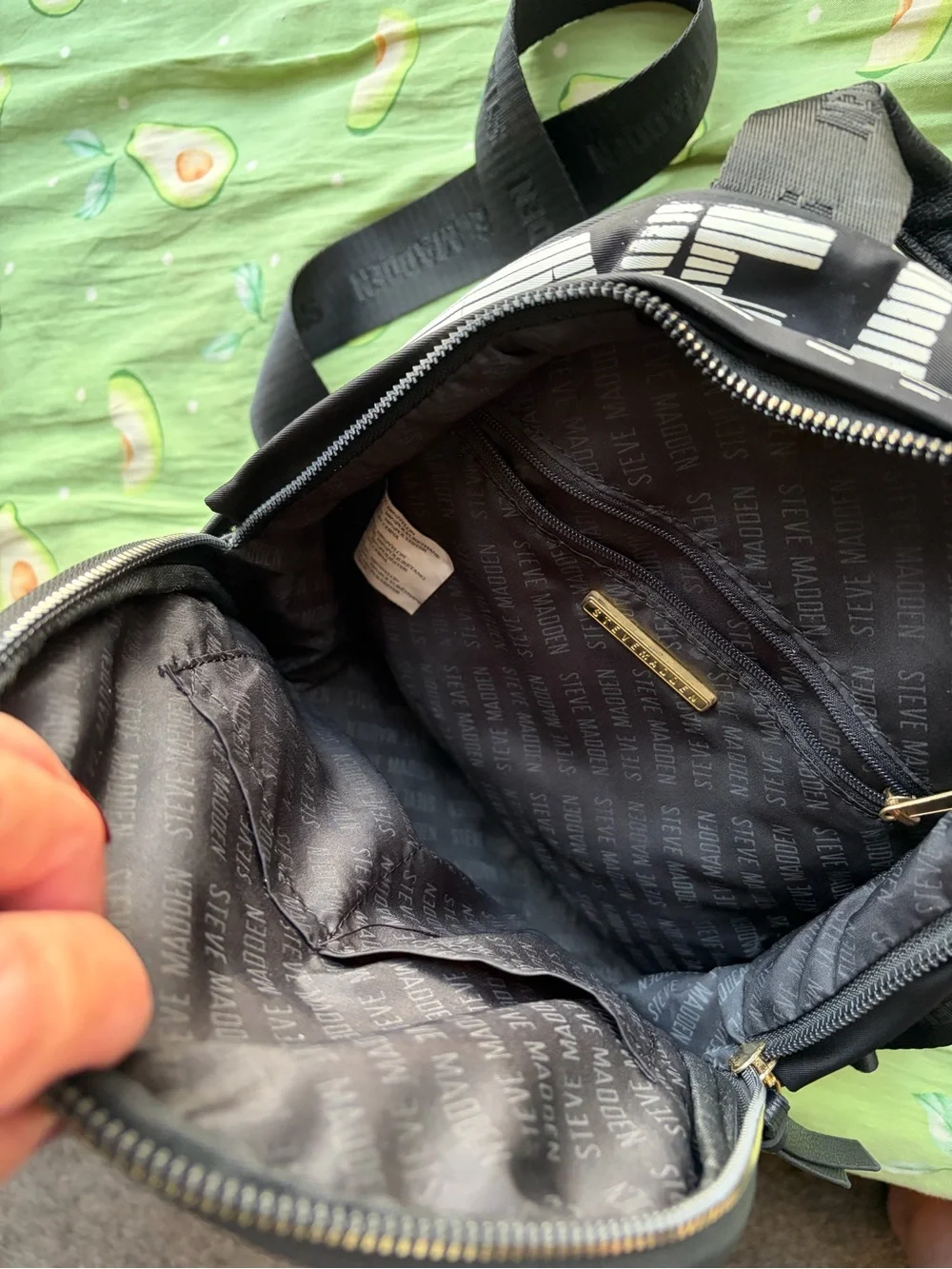 Steve Madden Black Mini Logo Backpack